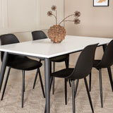 Jídelní stůl Jimmy, černá bílá HPL+polární plastová jídelní židle, černé nohy Černý plast_4