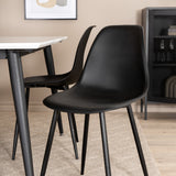 Jídelní stůl Jimmy, černá bílá HPL+polární plastová jídelní židle, černé nohy Černý plast_4