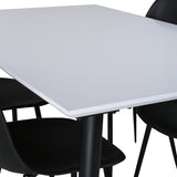 Jídelní stůl Jimmy, černá bílá HPL+polární plastová jídelní židle, černé nohy Černý plast_4