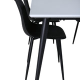 Jídelní stůl Jimmy, černá bílá HPL+polární plastová jídelní židle, černé nohy Černý plast_4