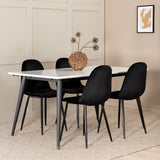 Jídelní stůl Jimmy , černá bílá HPL+jídelní židle Polar , černé nohy Black Velvet (ers√§tter 19902,888)_4