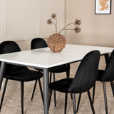 Jídelní stůl Jimmy , černá bílá HPL+jídelní židle Polar , černé nohy Black Velvet (ers√§tter 19902,888)_4