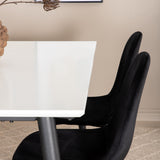 Jídelní stůl Jimmy , černá bílá HPL+jídelní židle Polar , černé nohy Black Velvet (ers√§tter 19902,888)_4