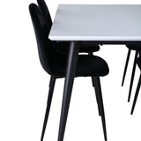 Jídelní stůl Jimmy , černá bílá HPL+jídelní židle Polar , černé nohy Black Velvet (ers√§tter 19902,888)_4