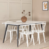 Jídelní stůl Jimmy, černá bílá HPL+jídelní židle Bobby Windsor, bílá_4