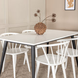 Jídelní stůl Jimmy, černá bílá HPL+jídelní židle Bobby Windsor, bílá_4