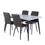 Jídelní stůl Jimmy, černá bílá židle HPL+Windu Lyx židle, černá šedá mikrovlákno_4