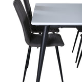 Jídelní stůl Jimmy, černá bílá židle HPL+Windu Lyx židle, černá šedá mikrovlákno_4