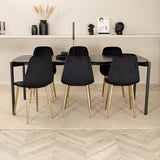 Jídelní stůl Pelle, černá černá Černá+Polar jídelní židle, černá mosaz_6