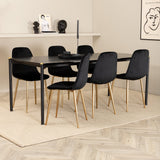 Jídelní stůl Pelle, černá černá Černá+Polar jídelní židle, černá mosaz_6