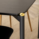 Jídelní stůl Pelle, černá černá Černá+Polar jídelní židle, černá mosaz_6