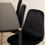 Jídelní stůl Pelle, černá černá Černá+Polar jídelní židle, černá mosaz_6