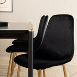 Jídelní stůl Pelle, černá černá Černá+Polar jídelní židle, černá mosaz_6