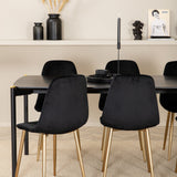 Jídelní stůl Pelle, černá černá Černá+Polar jídelní židle, černá mosaz_6