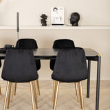 Jídelní stůl Pelle, černá černá Černá+Polar jídelní židle, černá mosaz_6