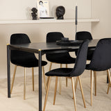 Jídelní stůl Pelle, černá černá Černá+Polar jídelní židle, černá mosaz_6