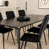Jídelní stůl Pelle, černá černá Černá+Windu Lyx židle, černá černá Velvet_6