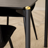 Jídelní stůl Pelle, černá černá Černá+Windu Lyx židle, černá černá Velvet_6