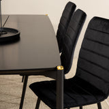 Jídelní stůl Pelle, černá černá Černá+Windu Lyx židle, černá černá Velvet_6