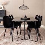 Jídelní stůl Petra , černá černá dýha+jídelní židle Polar , černé nohy Black Velvet (ers√§tter 19902,888)_6