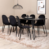 Jídelní stůl Petra , černá černá dýha+jídelní židle Polar , černé nohy Black Velvet (ers√§tter 19902,888)_6