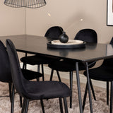Jídelní stůl Petra , černá černá dýha+jídelní židle Polar , černé nohy Black Velvet (ers√§tter 19902,888)_6