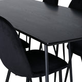 Jídelní stůl Petra , černá černá dýha+jídelní židle Polar , černé nohy Black Velvet (ers√§tter 19902,888)_6