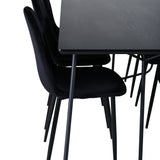 Jídelní stůl Petra , černá černá dýha+jídelní židle Polar , černé nohy Black Velvet (ers√§tter 19902,888)_6