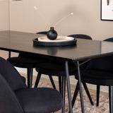 Jídelní stůl Petra, černá černá dýha+sametová jídelní židle, černé nohy, černá látka_6
