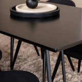 Jídelní stůl Petra, černá černá dýha+sametová jídelní židle, černé nohy, černá látka_6