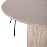 Bianca kulatý jídelní stůl , White Wash Černá dýha + židle Berit , Black Beige Velvet_4