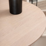 Bianca kulatý jídelní stůl , White Wash Černá dýha + židle Berit , Black Beige Velvet_4
