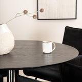 Jídelní stůl Dipp - 115 cm - Černá dýha / Celé černé nohy + Židle Petra - Černá / Black Velvet_4