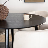 Jídelní stůl Dipp - 115 cm - černá dýha / celé černé nohy + židle Berit - černá / béžová Velvet_4