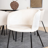 Jídelní stůl Dipp - 115 cm - černá dýha / celé černé nohy + židle Berit - černá / béžová Velvet_4