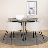 Jídelní stůl Dipp - 115 cm - černá dýha / celé černé nohy + židle Berit - černá / světle šedá Velvet_4