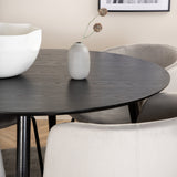 Jídelní stůl Dipp - 115 cm - černá dýha / celé černé nohy + židle Berit - černá / světle šedá Velvet_4