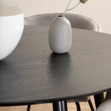 Jídelní stůl Dipp - 115 cm - černá dýha / celé černé nohy + židle Berit - černá / světle šedá Velvet_4