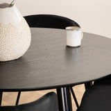 Jídelní stůl Dipp - 115 cm - černá dýha / celé černé nohy + židle Berit - černá / černý samet_4