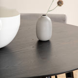 Jídelní stůl Dipp - 115 cm - černá dýha / celé černé nohy + židle Kenth - černá / světle šedá Velvet_4