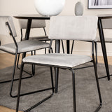 Jídelní stůl Dipp - 115 cm - černá dýha / celé černé nohy + židle Kenth - černá / světle šedá Velvet_4