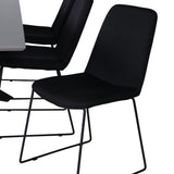 Jídelní stůl Piazza, černá šedá dýha+muce jídelní židle, černé nohy, černá látka_6