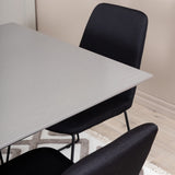 Jídelní stůl Piazza, černá šedá dýha+muce jídelní židle, černé nohy, černá látka_6