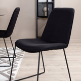 Jídelní stůl Piazza, černá šedá dýha+muce jídelní židle, černé nohy, černá látka_6