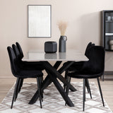 Jídelní stůl Piazza, černá šedá dýha+polární jídelní židle, černé nohy Black Velvet (ers√§tter 19902,888)_6