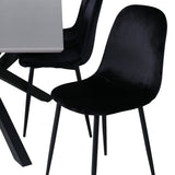 Jídelní stůl Piazza, černá šedá dýha+polární jídelní židle, černé nohy Black Velvet (ers√§tter 19902,888)_6