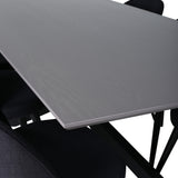 Jídelní stůl Piazza, černá šedá dýha + sametová jídelní židle, černé nohy, černá látka_6