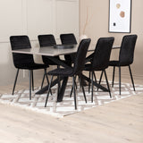 Jídelní stůl Piazza, černá šedá dýha + židle Windu Lyx, černá černá Velvet_6