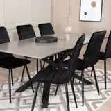 Jídelní stůl Piazza, černá šedá dýha + židle Windu Lyx, černá černá Velvet_6