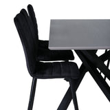 Jídelní stůl Piazza, černá šedá dýha + židle Windu Lyx, černá černá Velvet_6